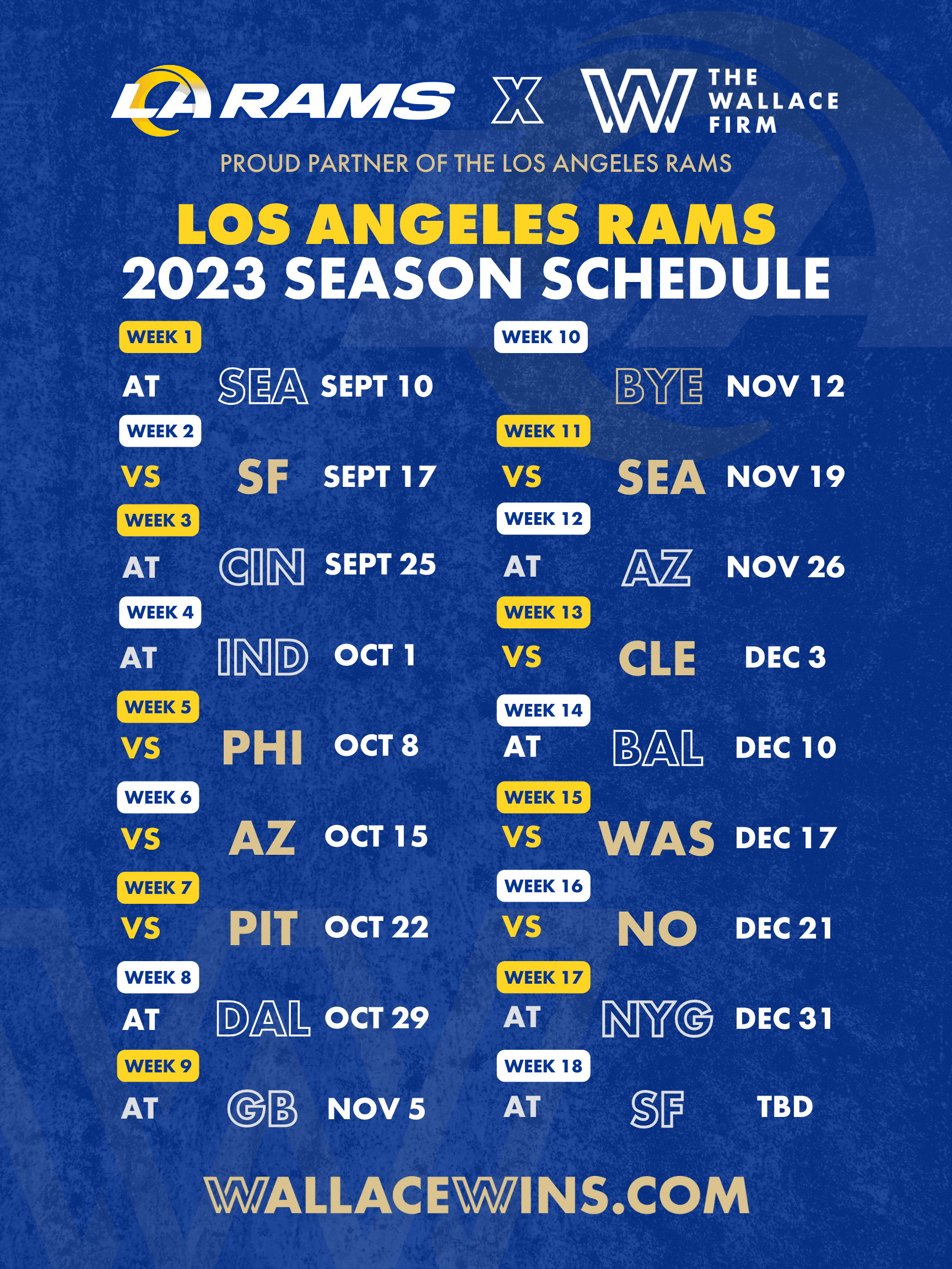 give me the rams schedule